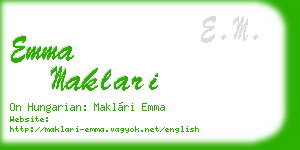 emma maklari business card