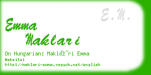 emma maklari business card